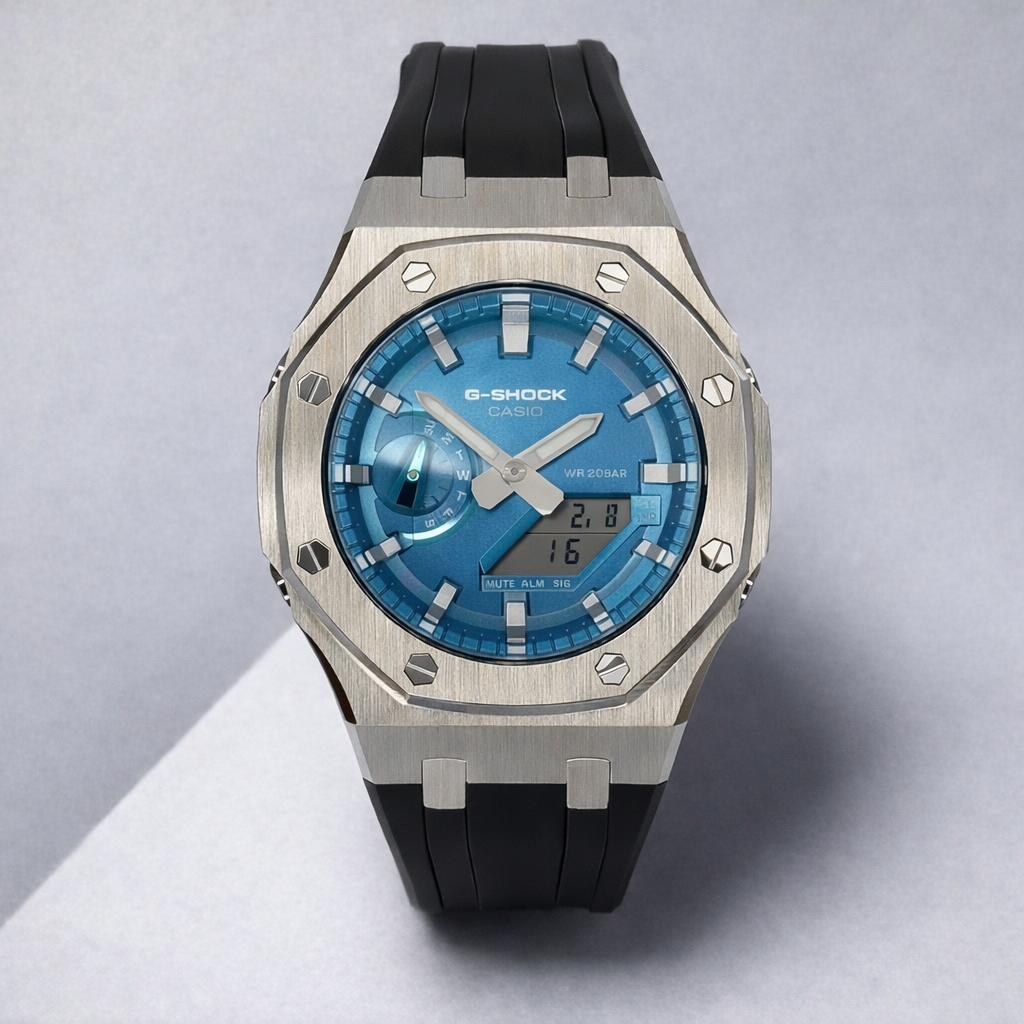 Custom Casio G-Shock GA-2100 Casioak - Arctic Glare