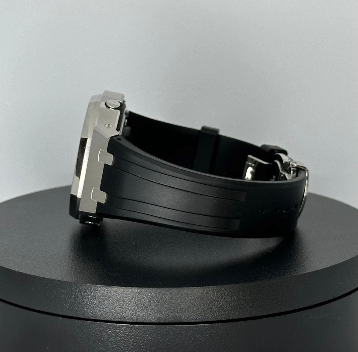 Custom G-Shock GA2100 CasiOak Black Rubber Strap - Metallic Blue
