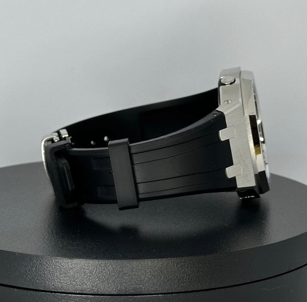 Custom G-Shock GA2100 CasiOak Black Rubber Strap - Metallic Blue