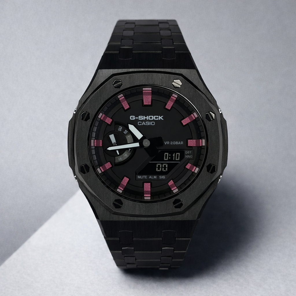Custom Black Casioak GA-2100 - Eclipse Pink